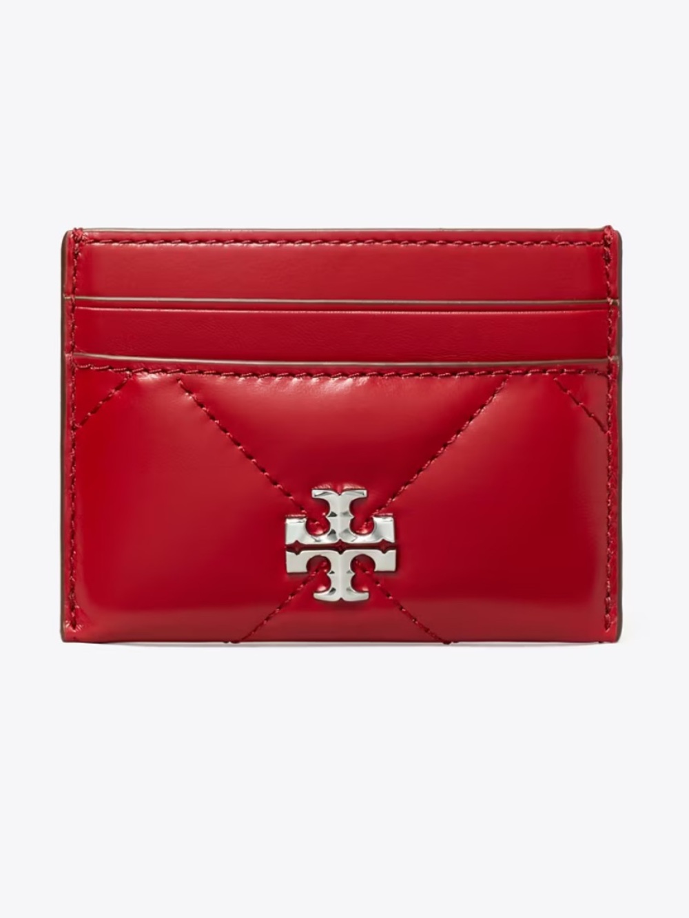Tory Burch Kira Diamond Quilted Leather Logo Card Case